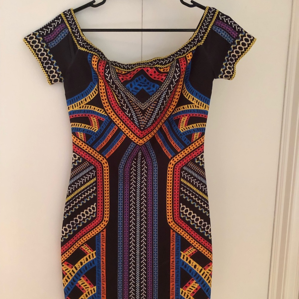 Darah Dahl off the shoulder bodycon dress